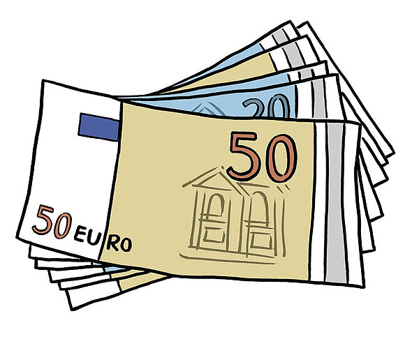 Ein Bündel Geldscheine