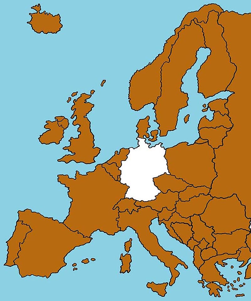 Deutschland auf der Europa-Karte