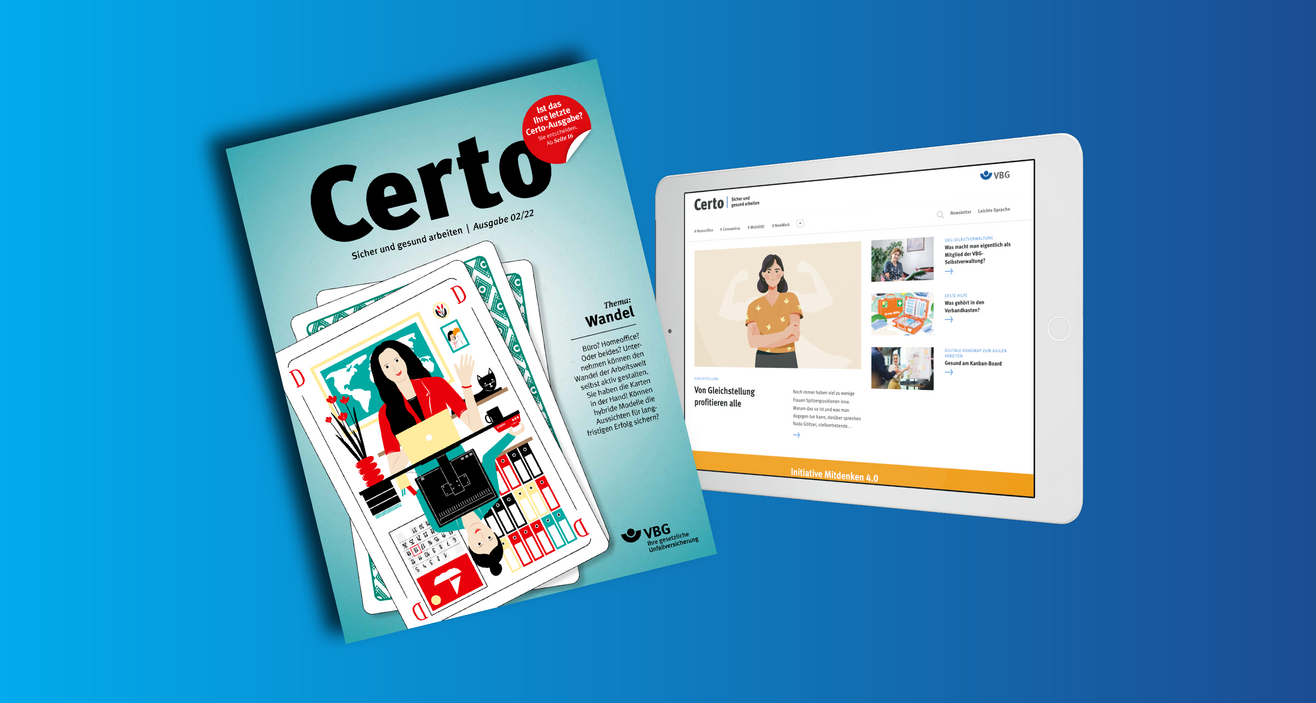Certo-Print und das Certo-Portal auf einem Tablet.