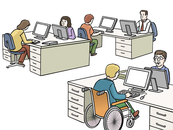 Ein Großraum-Büro
