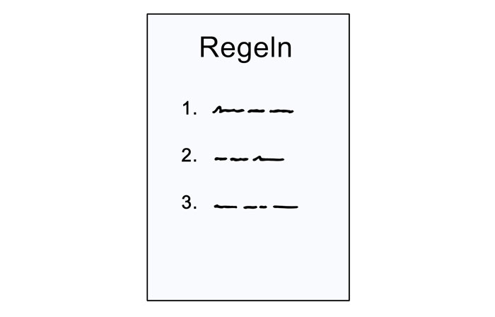 Regeln auf einer Liste.