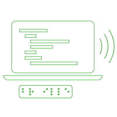 Icon Blindenschrift, Tonausgabe
