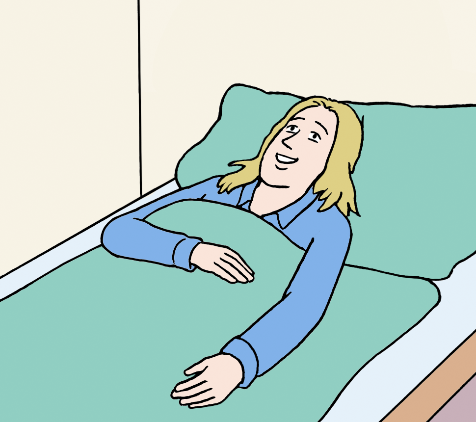 Frau im Bett