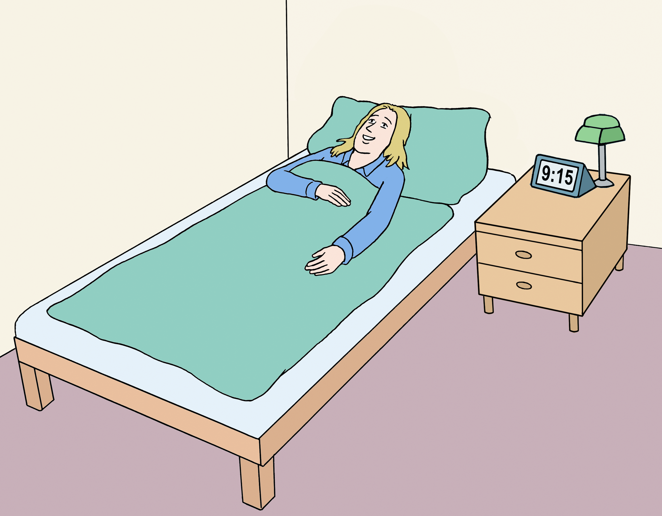 Frau im Bett
