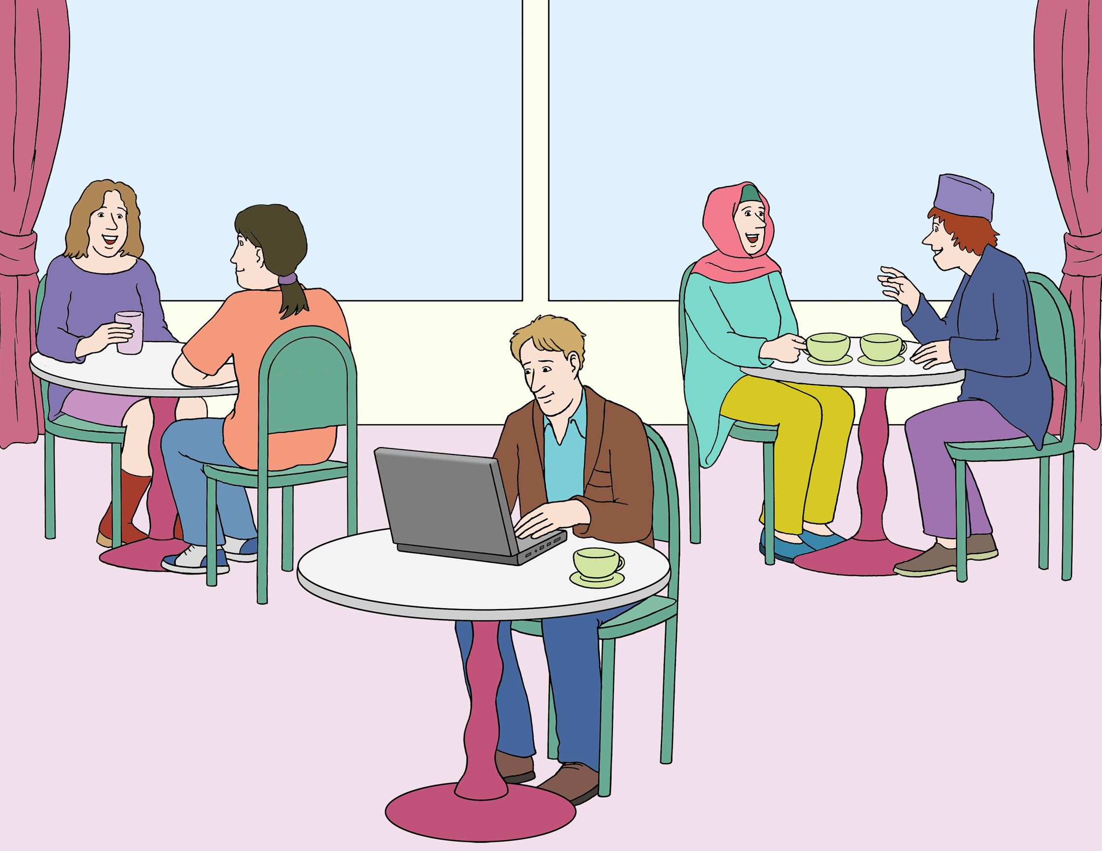 Arbeiten unterwegs (zum Beispiel im Café)