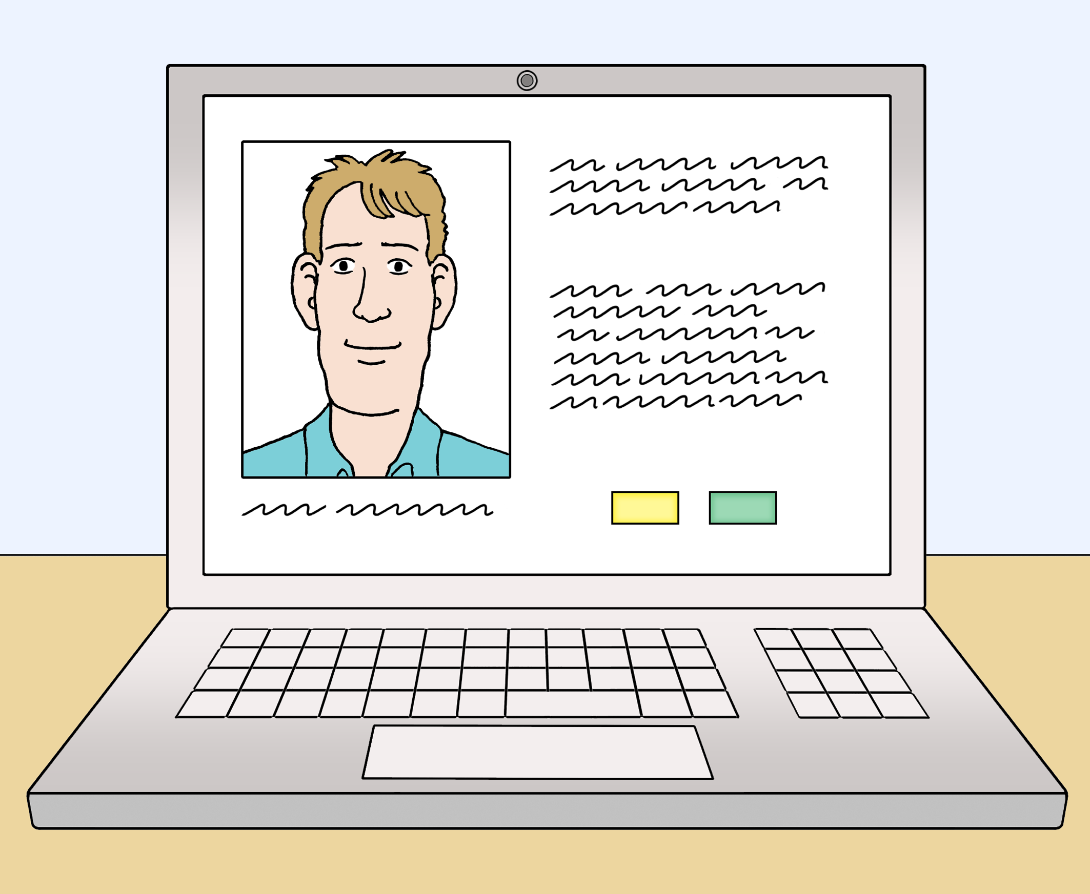 Online-Profil von einem Mann