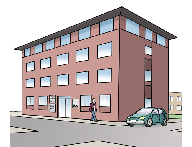 Firmengebäude von Außen