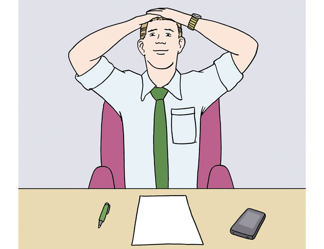 Entspannter Mann bei der Arbeit