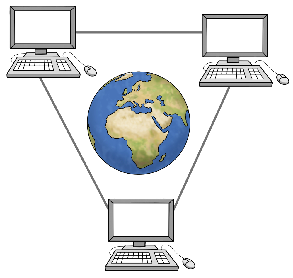 Ein Netz von Computern um die Welt
