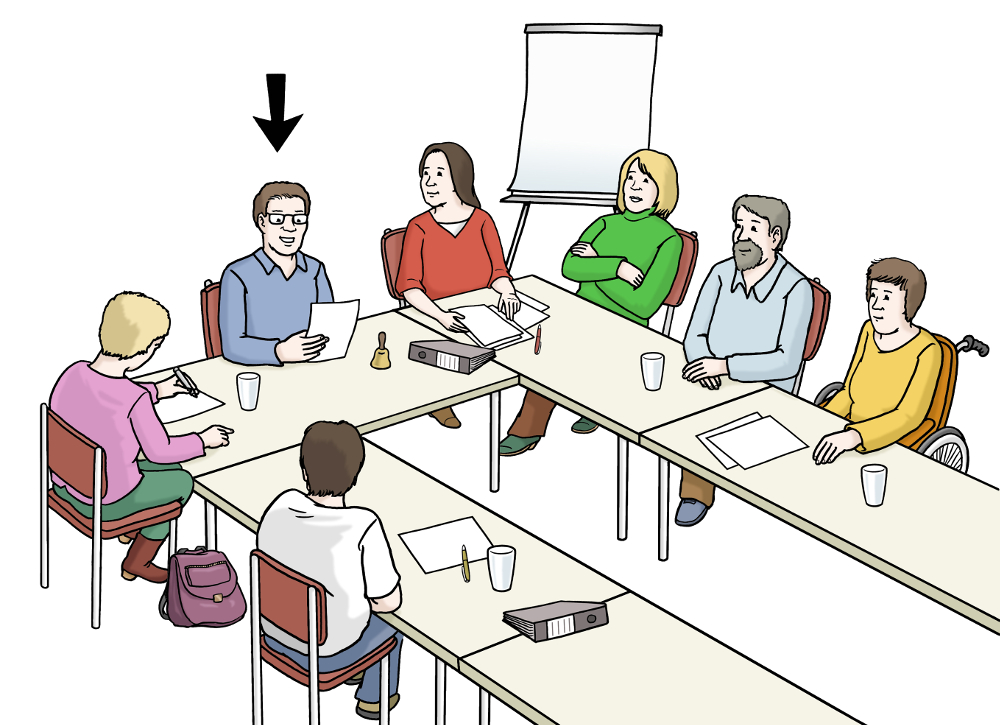 Der Projektleiter führt eine Projektgruppe
