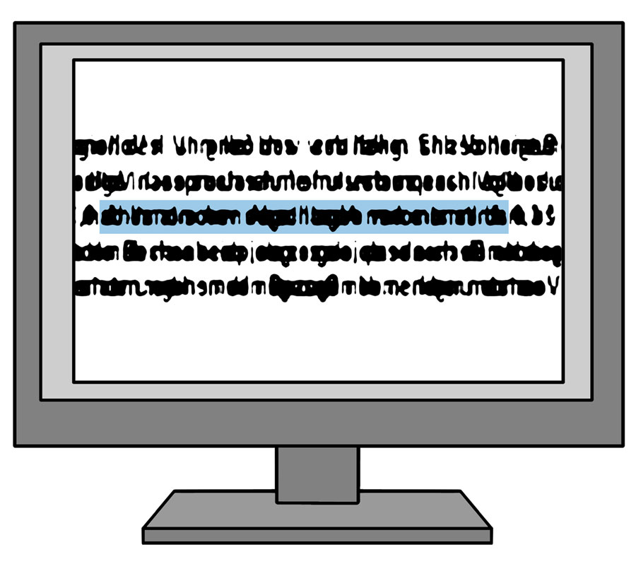 Monitor mit Text