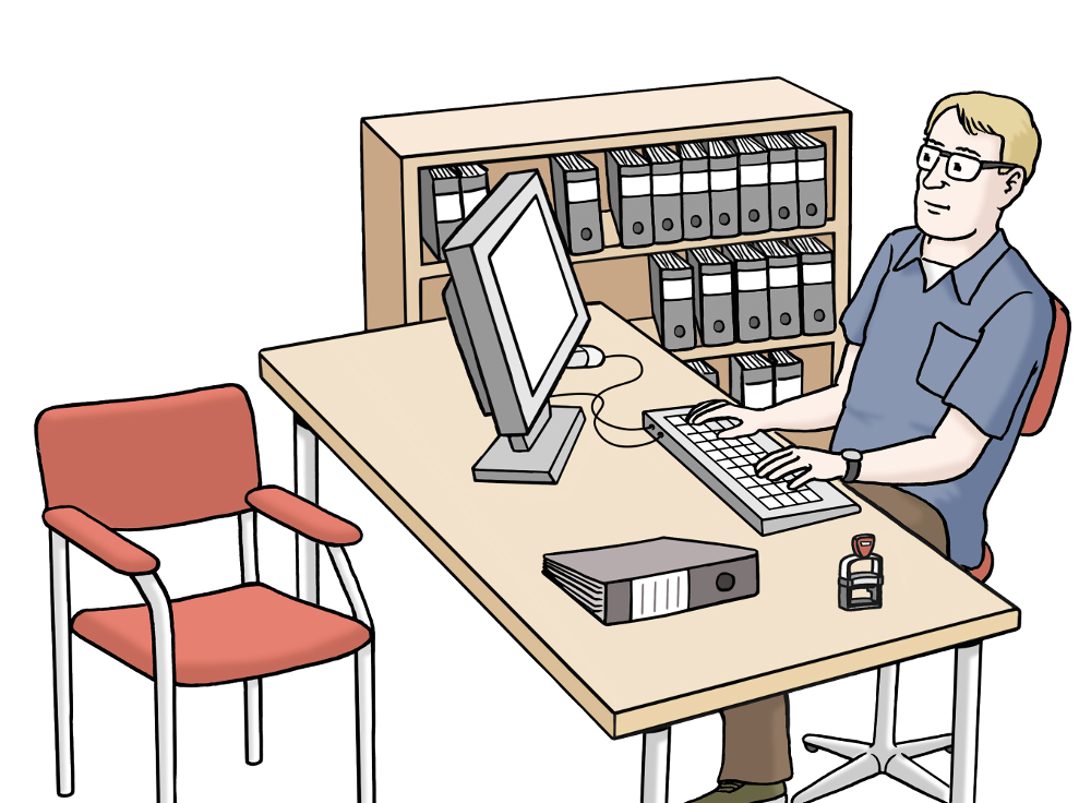 Ein Mann im Büro