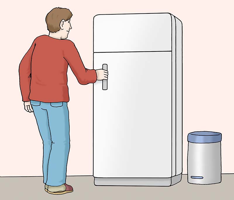 Geschlossener Kühlschrank