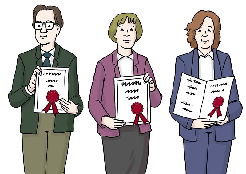 Fachleute halten Auszeichnungen