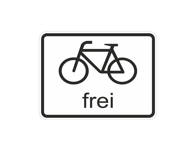 Fahrrad frei Schild