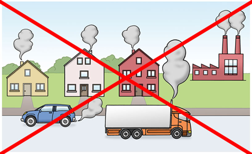 Autos machen beim Fahren Abgase