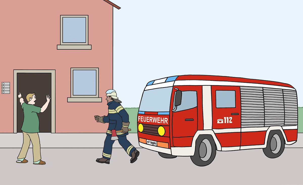 Ein Feuerwehrauto.