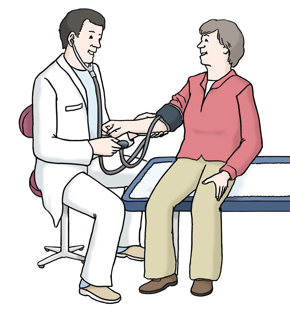 Ein Patient beim Arzt.