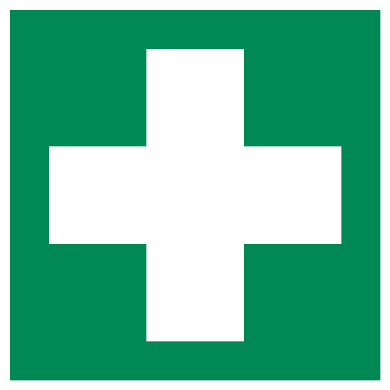 Ein weißes Kreuz auf grünem Hintergrund