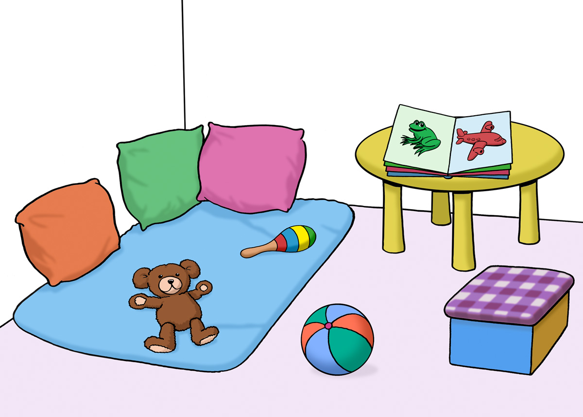 Eine Kinderspielecke.
