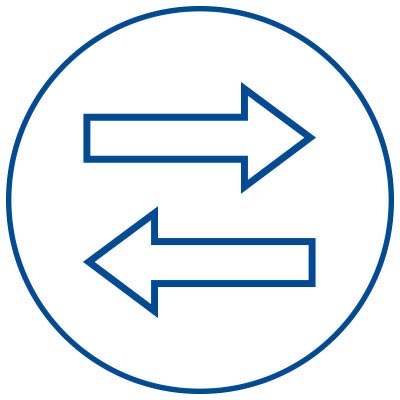 Icon: Zwei Pfeile in entgegengesetzter Richtung