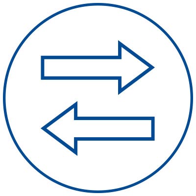 Icon: Zwei Pfeile in entgegengesetzter Richtung