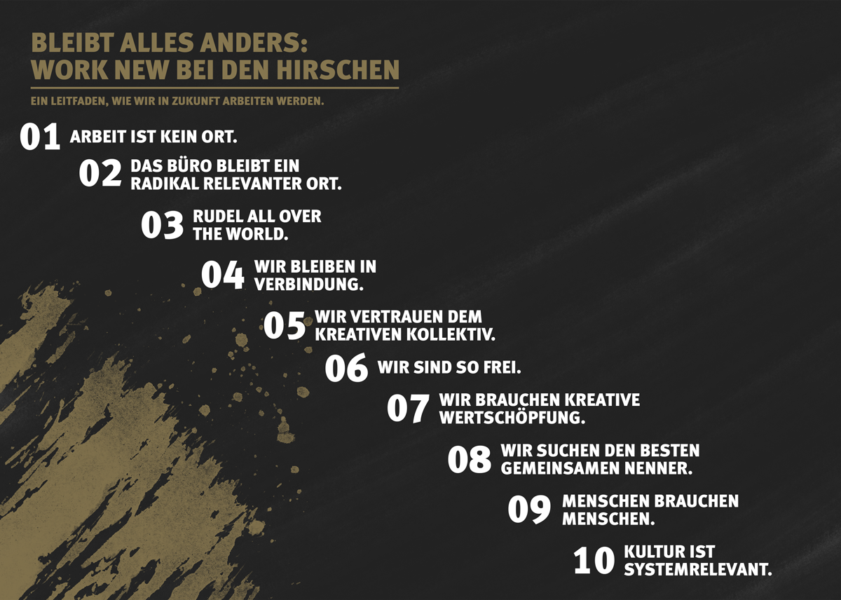 Work New: Das „Manifest“ definiert das Arbeiten bei der Agentur in zehn plakativen Leitsätzen.