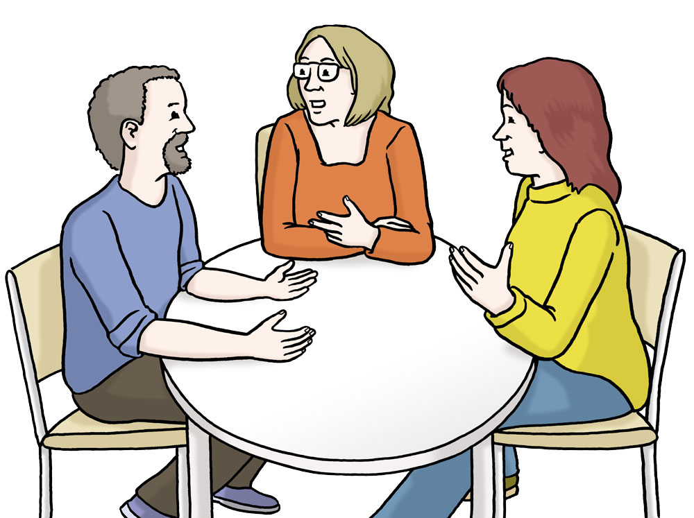 Personen diskutieren
