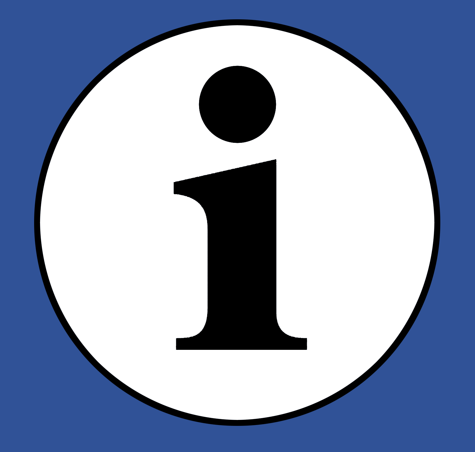 Ein blau-weißes Informationszeichen.
