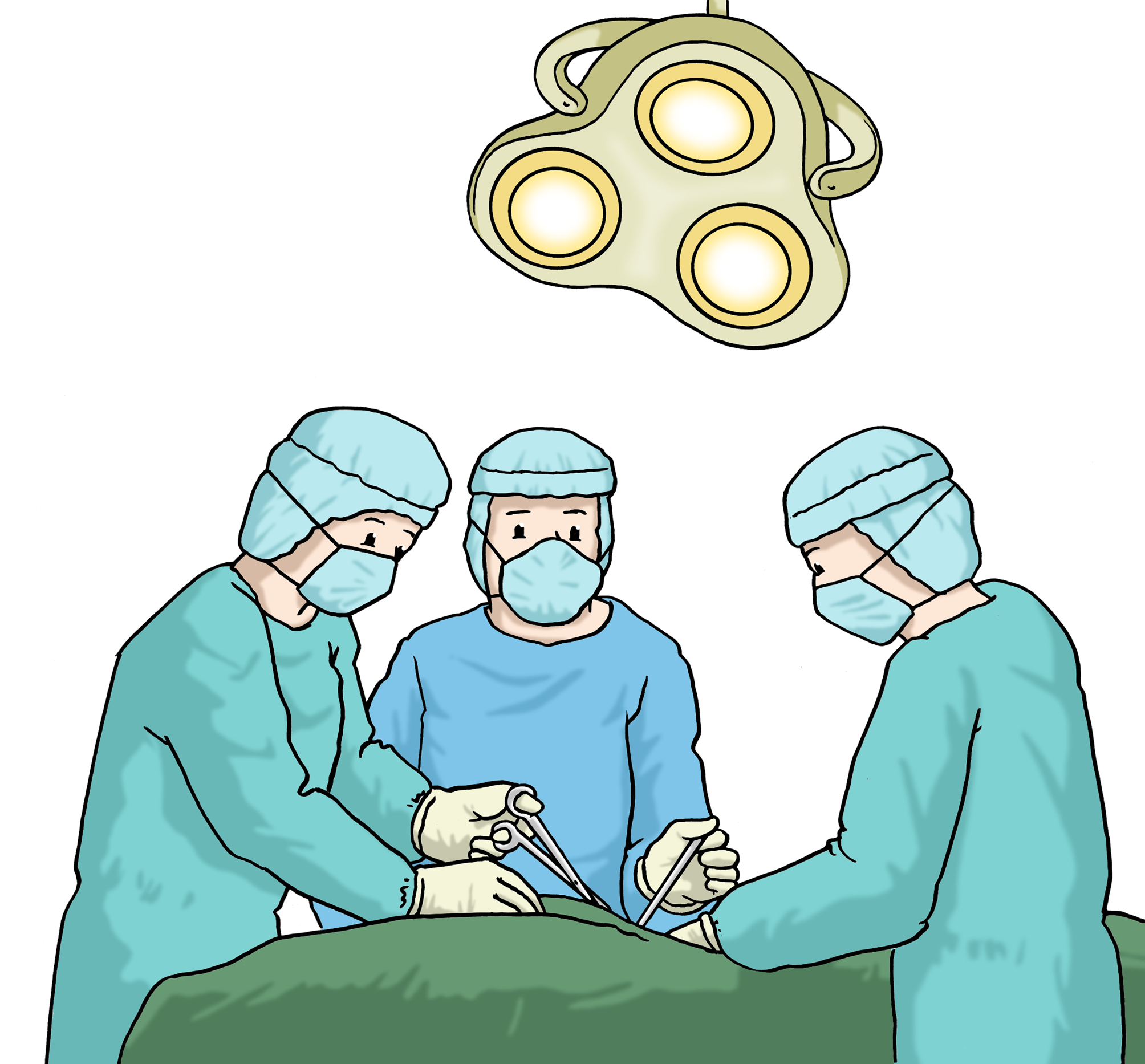 Illustration von Ärzten bei einer Operation