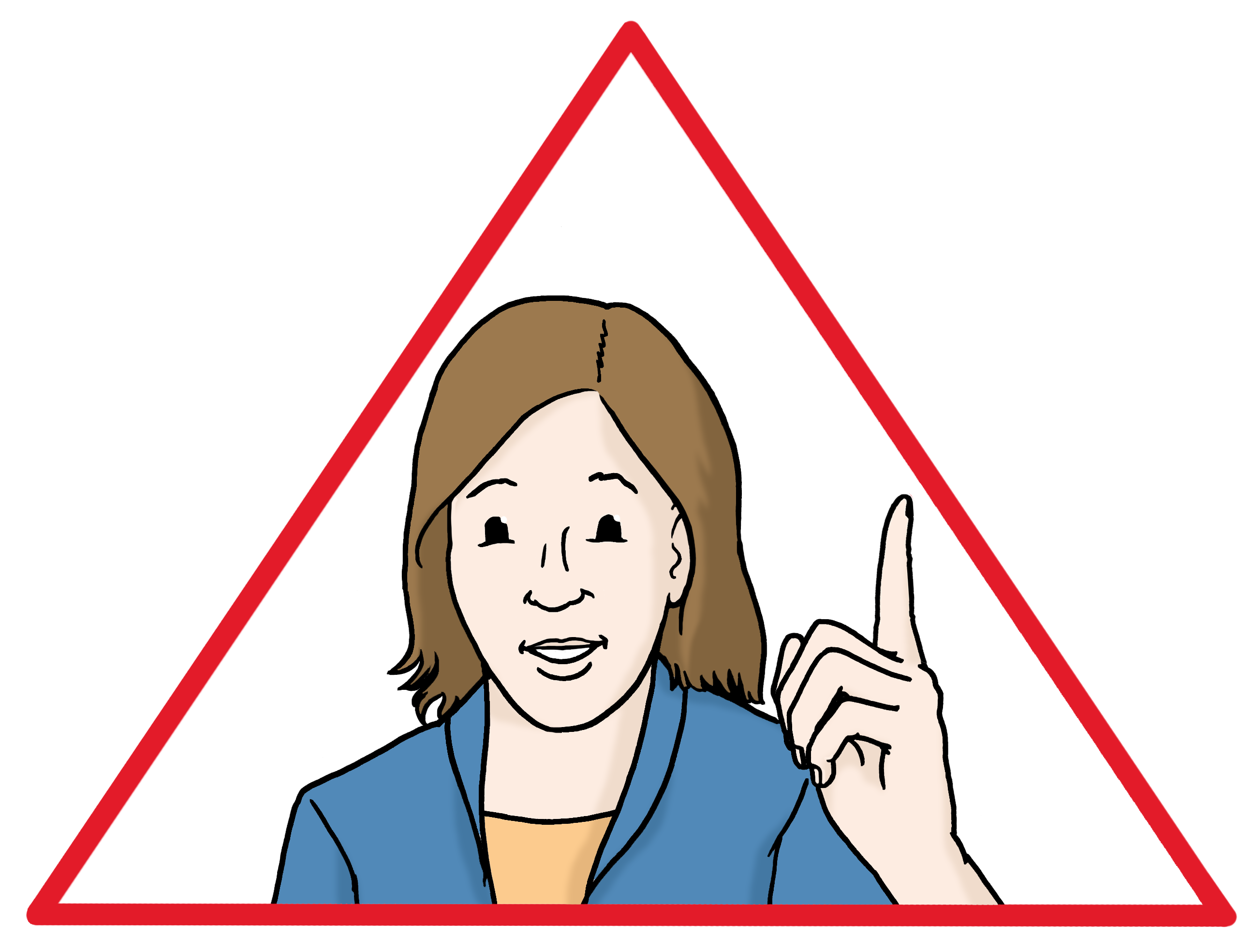 Illustration von Frau mit erhobenem Zeigefinger