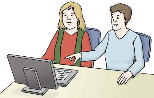 Zwei Personen am Computer