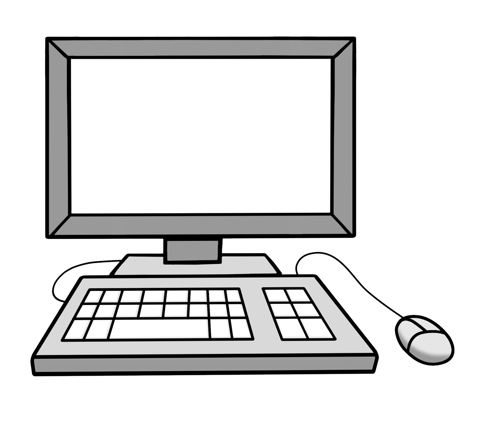 Ein Computerbildschirm mit Tastatur. 