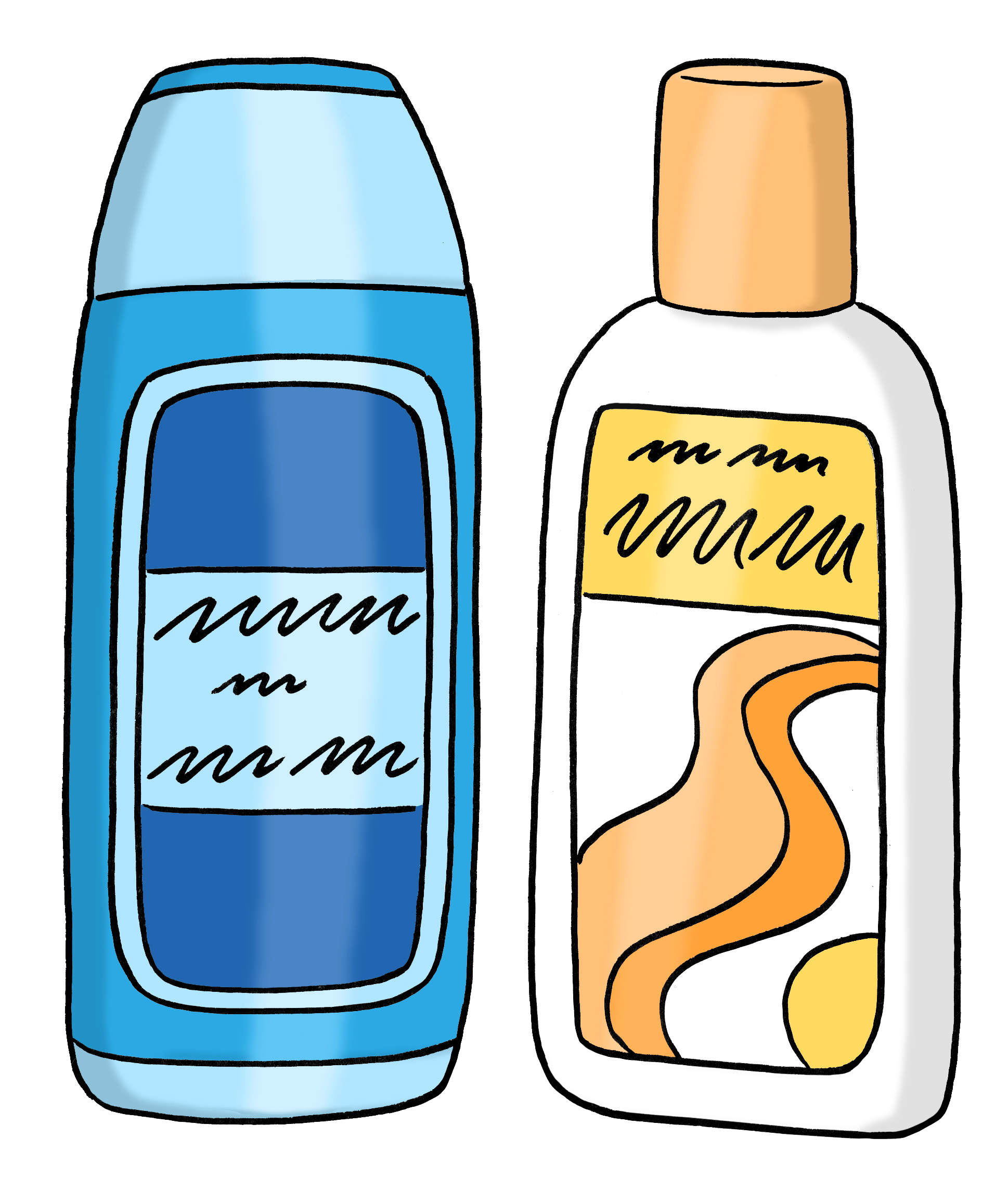 Zwei Flaschen Duschgel