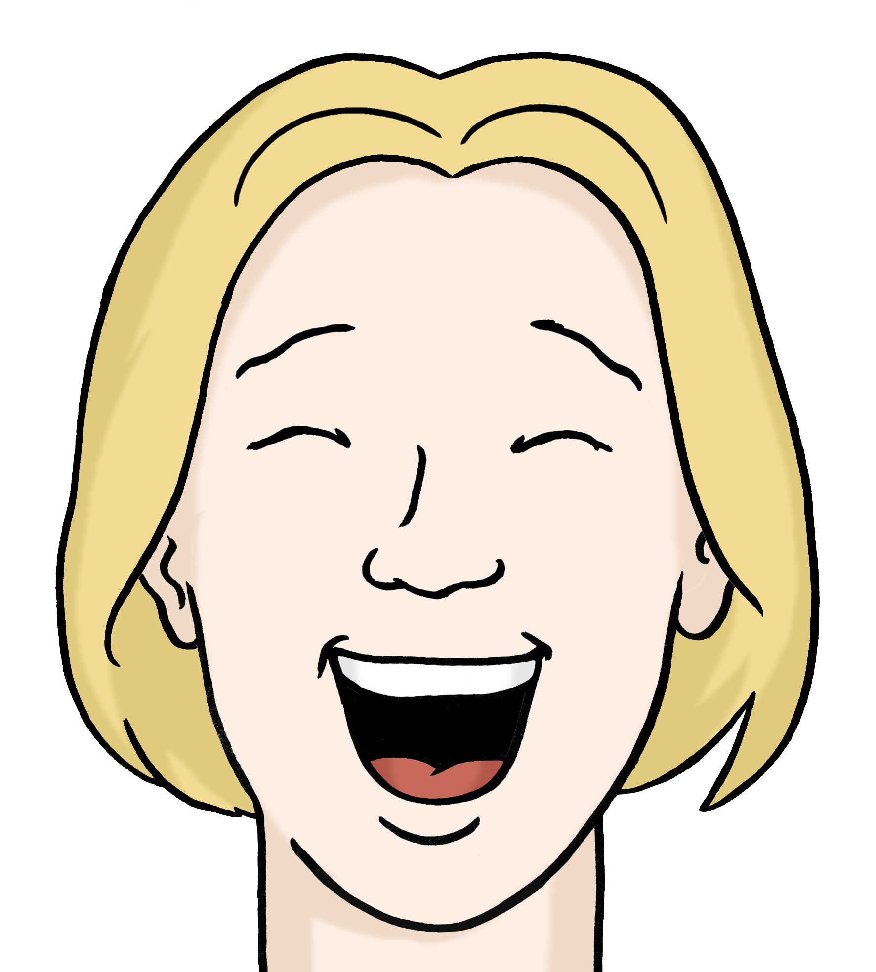 Illustration: Eine fröhlich lachende Frau.