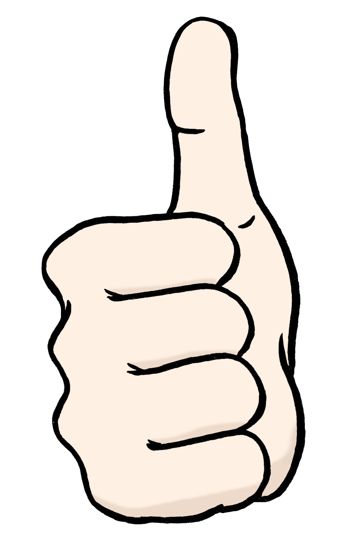 Illustration von einem nach oben zeigenden Daumen. 