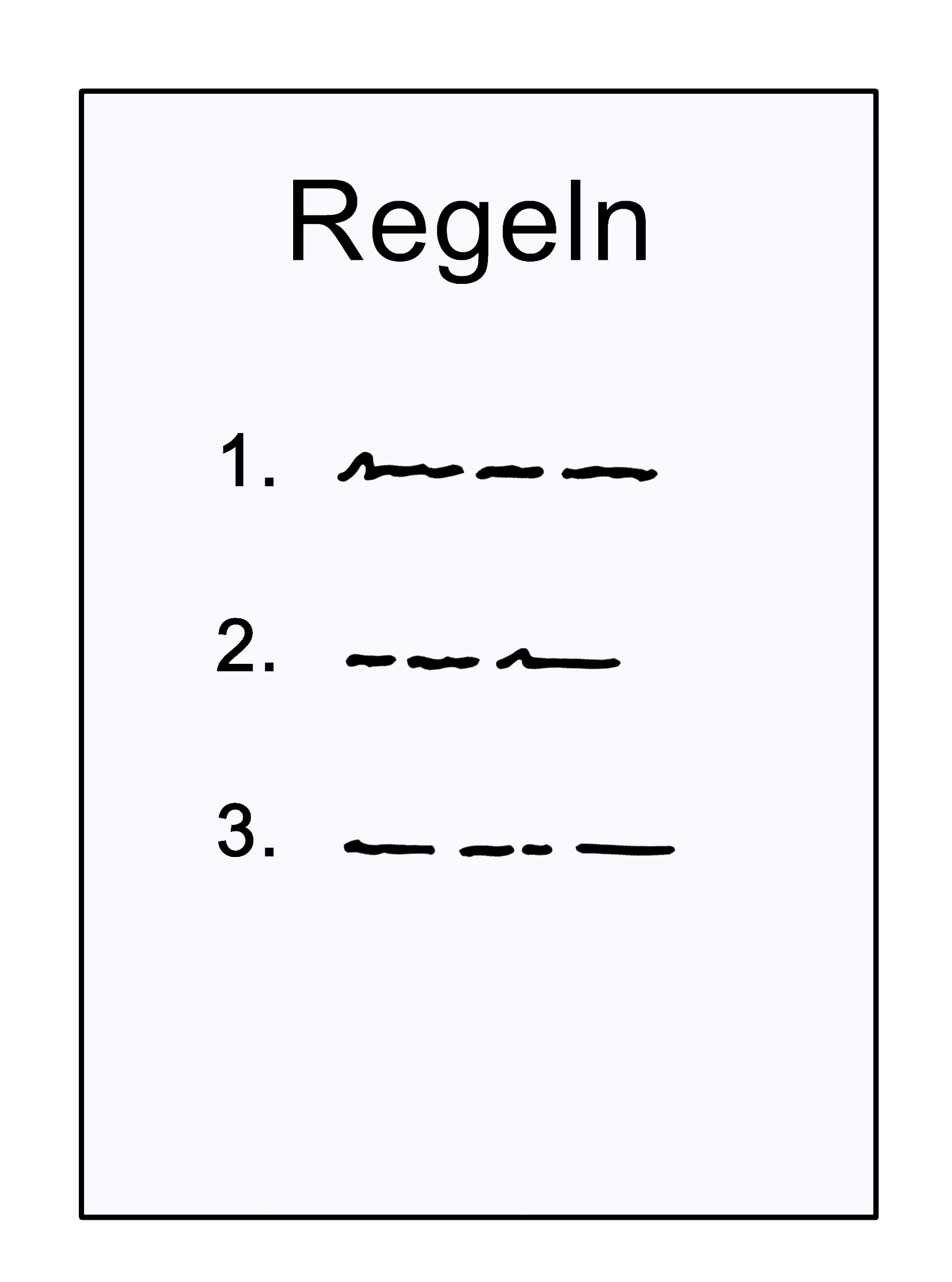 Illustration von einem Plakat mit drei Regeln