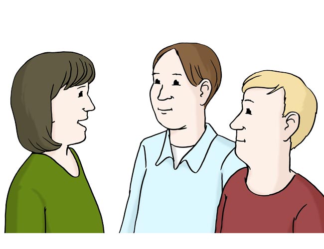 Gruppe Menschen unterhalten sich